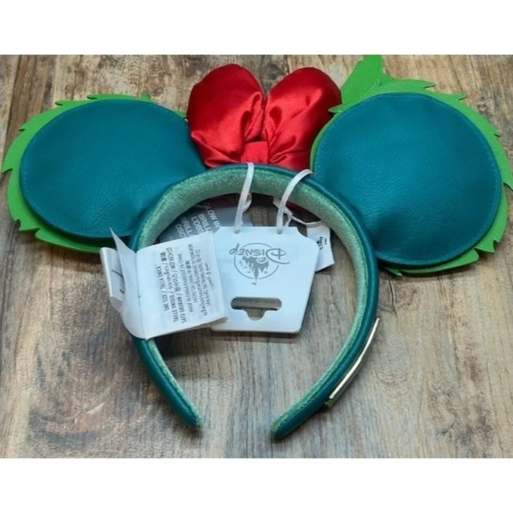 Disney Loungefly Mickey & Minnie Glow-in-the-Dark Holiday‎ Ears Headband NWT